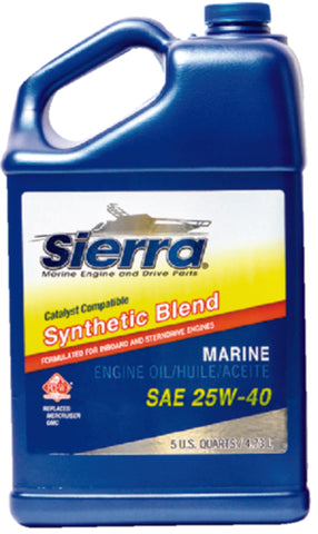 Synthetic Blend 4-Cycle Marine Engine Oil - 25W40 (5 QT)