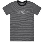 Follow Stripe Stitched T-Shirt - Black