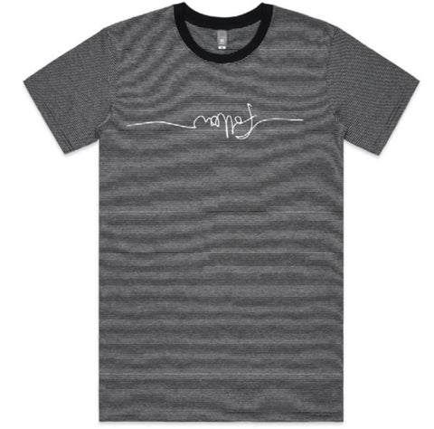 Follow Stripe Stitched T-Shirt - Black