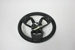 Gussi Ettore 3 Spoke Steering Wheel, Blk SS w/DS Rmt