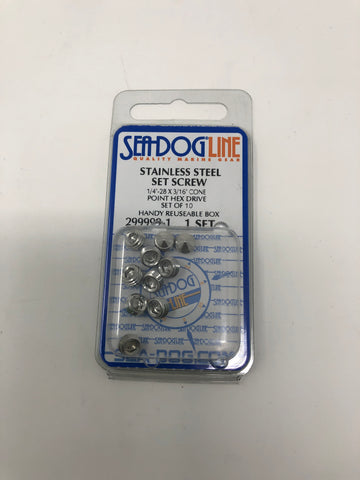 Stainless Steel Set Screw - 1/4-28 x 3/16